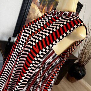 MARELLA art365 sleeveless full cut high neckline Abstract Dress